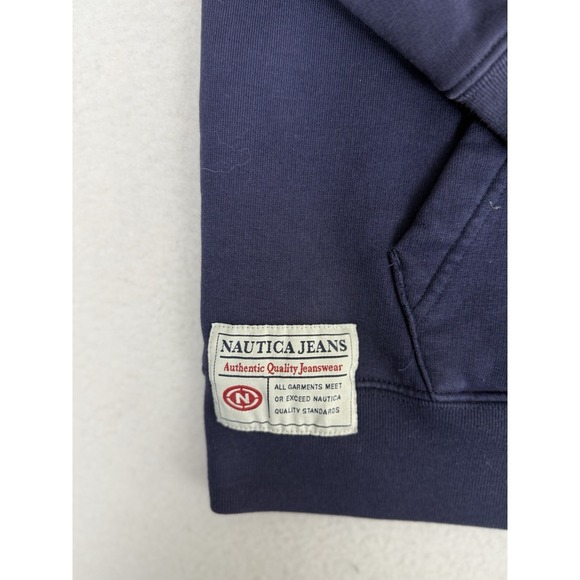 Vintage Nautica Jeans Company Sweatshirt Navy Hoodie Size M 90s - Picture 4 of 11